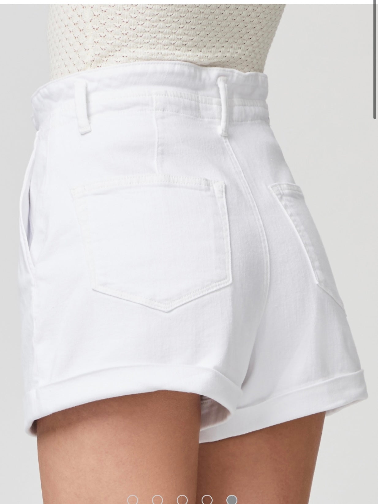 Paige Pleated Carly Short in Crisp White