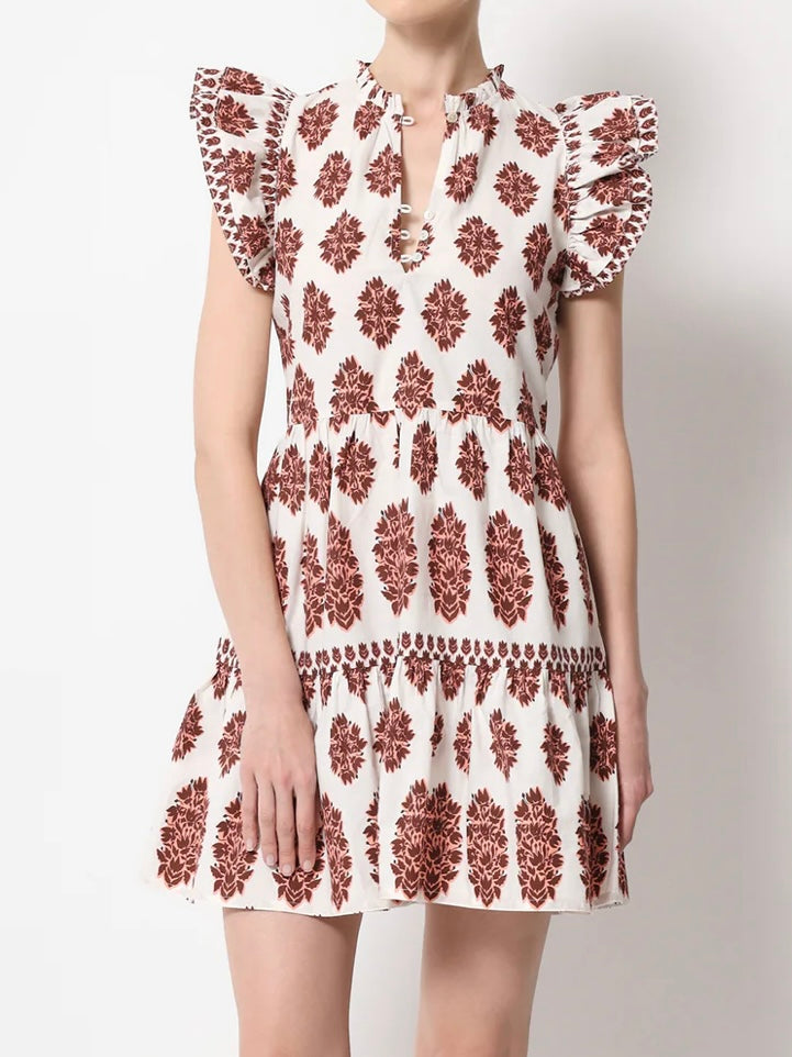 Omika Wilora Mini Dress in Adia Peach