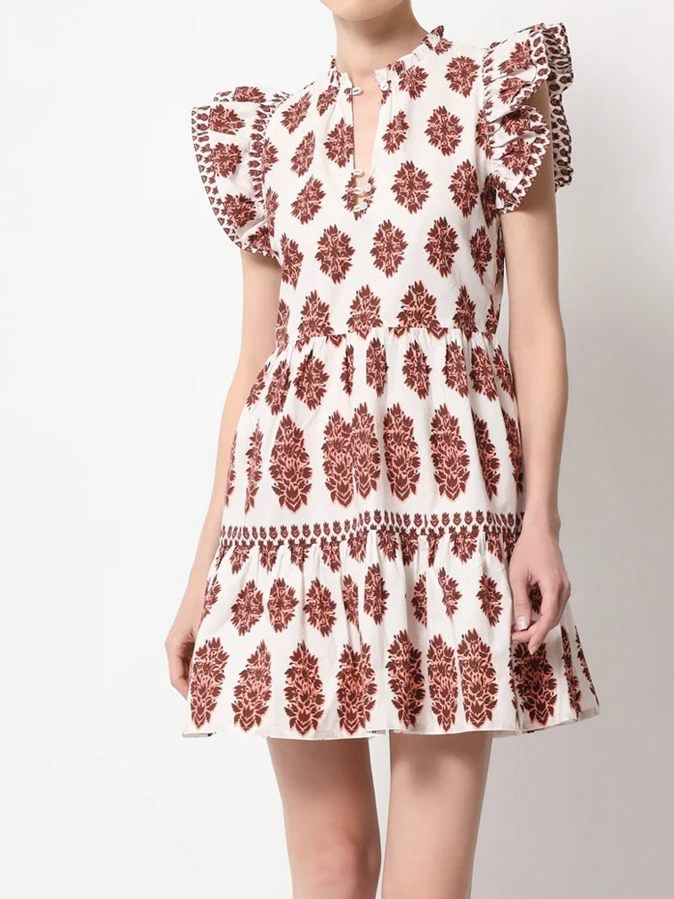 Omika Wilora Mini Dress in Adia Peach