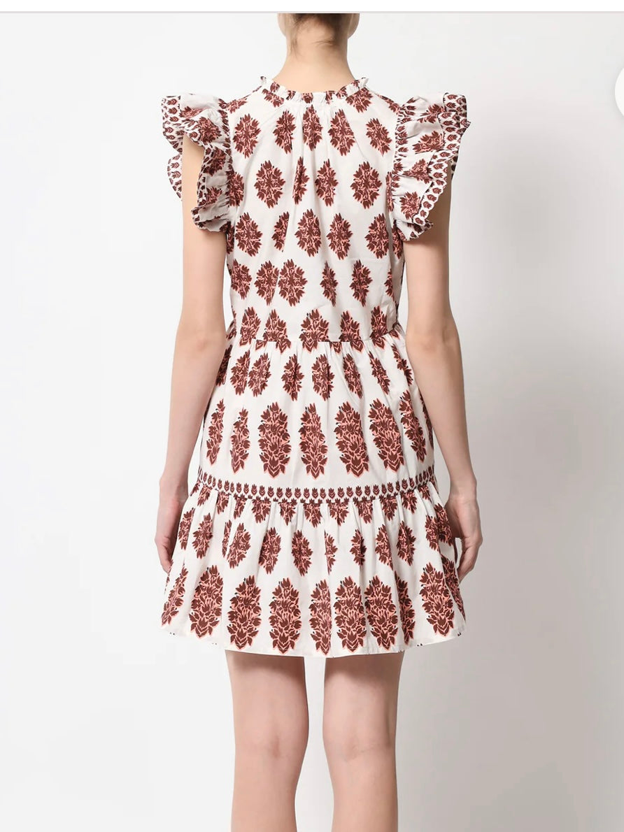 Omika Wilora Mini Dress in Adia Peach