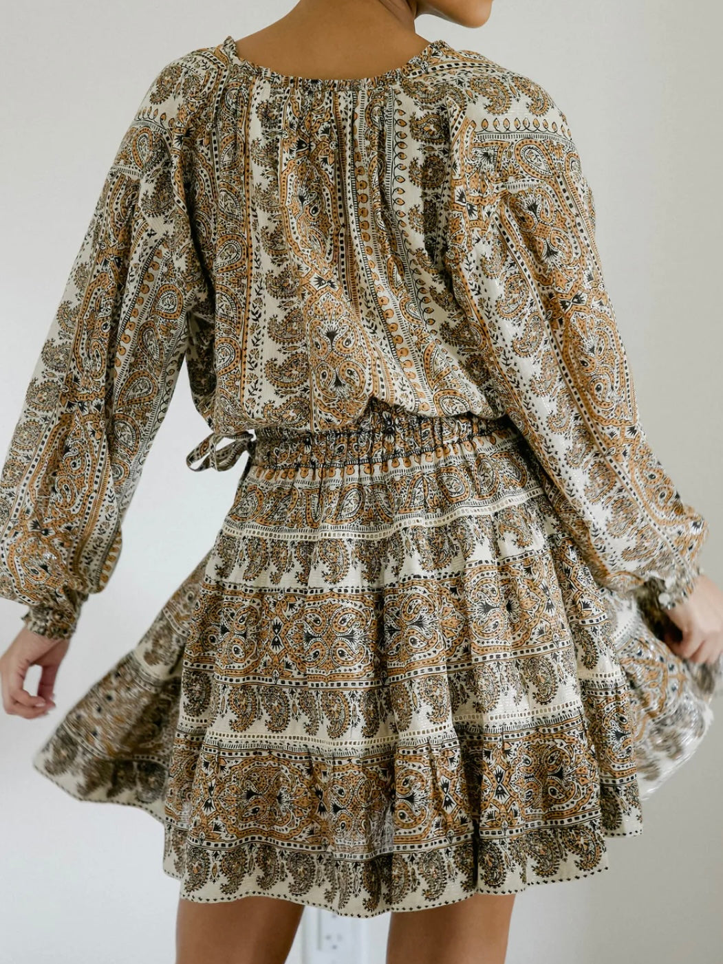 Omika Irma Mini Dress in Salania Almond