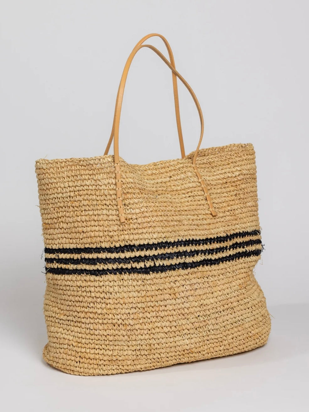 Hat Attack Luxe Stripe Tote in Black