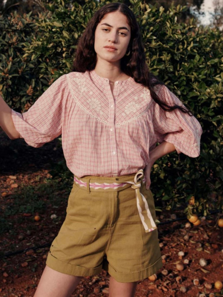 Louise Misha Livie Blouse Fuchsia Tartan Joy