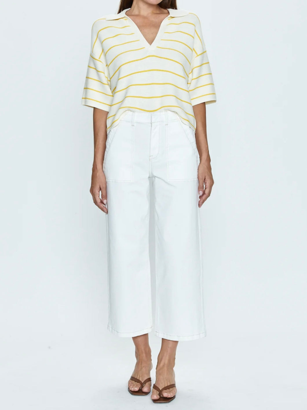 Pistola Sophia Wide Leg Pant in Le Blanc