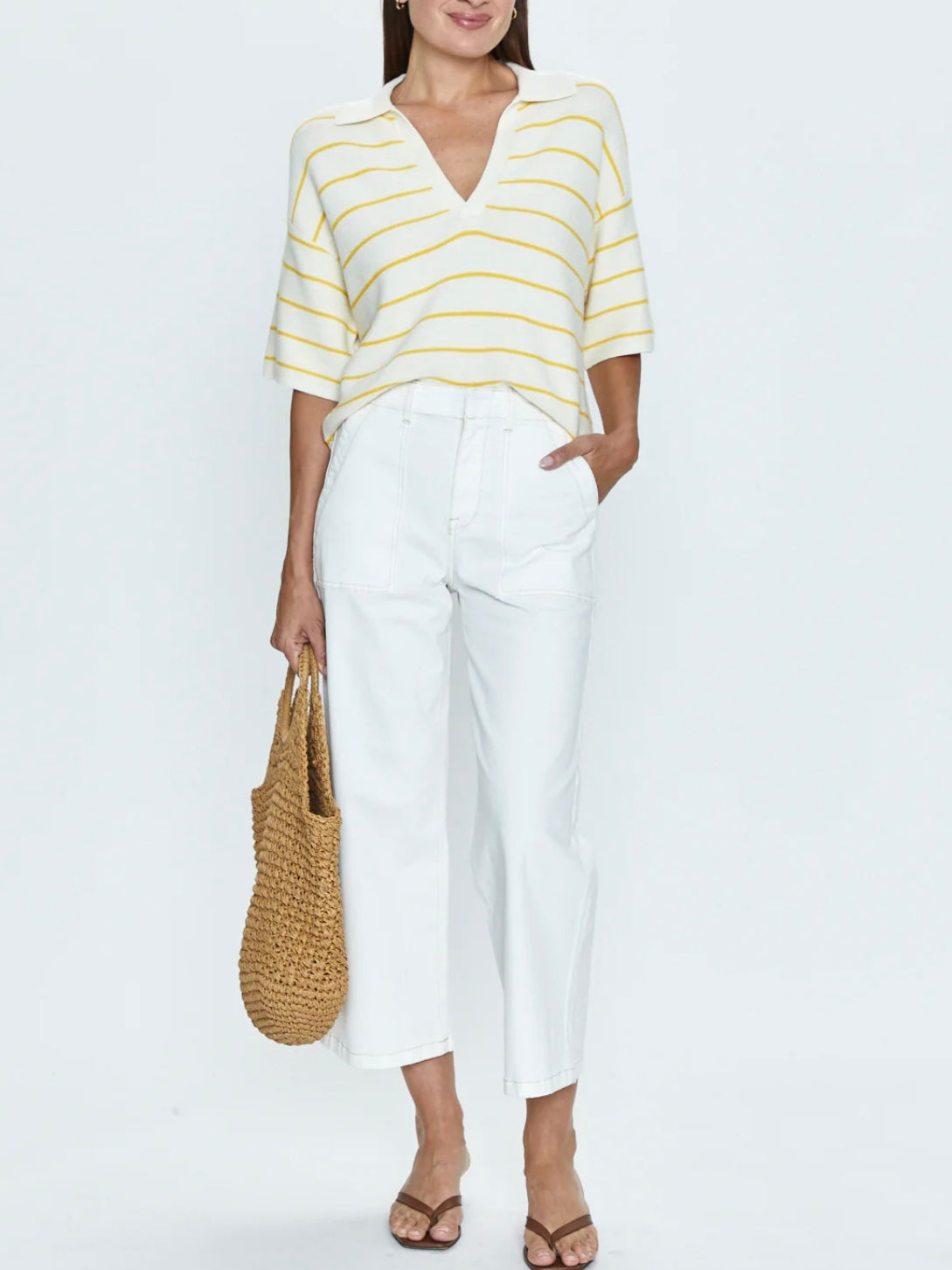 Pistola Sophia Wide Leg Pant in Le Blanc