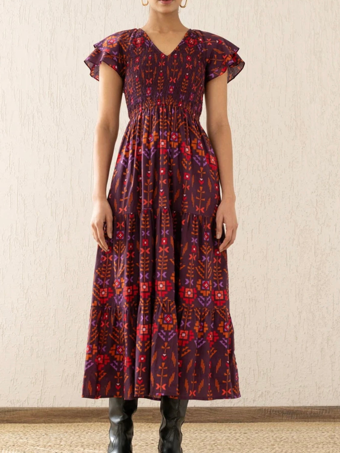 Banjanan Ira Dress Emilie Deco Cinnamon