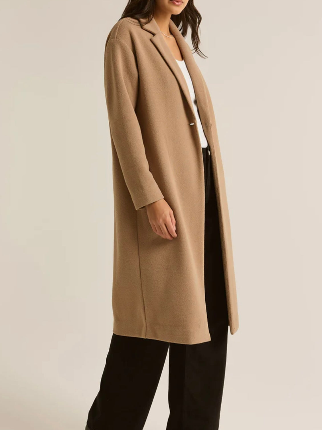 Z Supply Mason Knit Coat Classic Camel