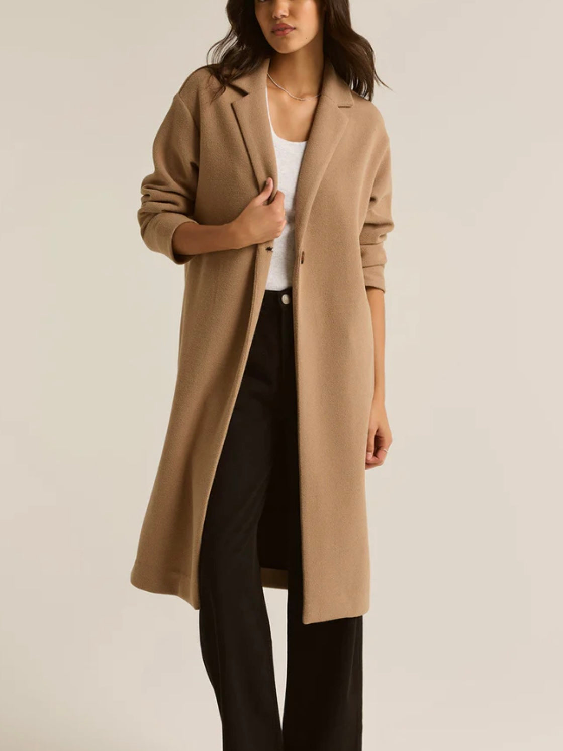 Z Supply Mason Knit Coat Classic Camel