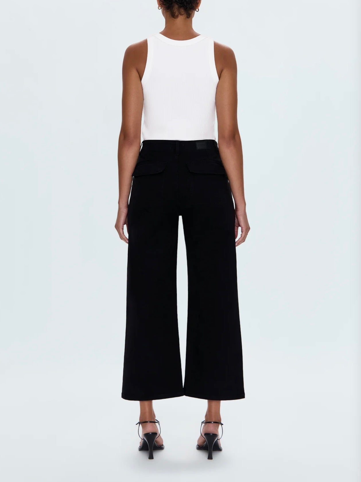 Pistola Sophia Wide Leg Utility Ankle Pant in Black