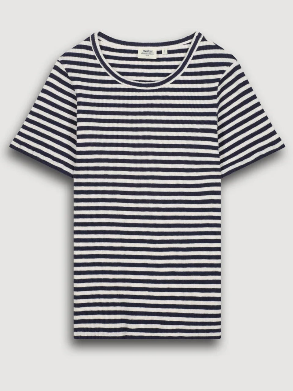 Hartford Teofila Stripe T-Shirt Ecru & Navy Blue