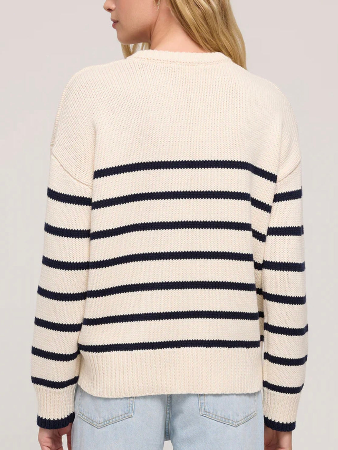 Z Supply Boyfriend Stripe Sweater in Sea Salt