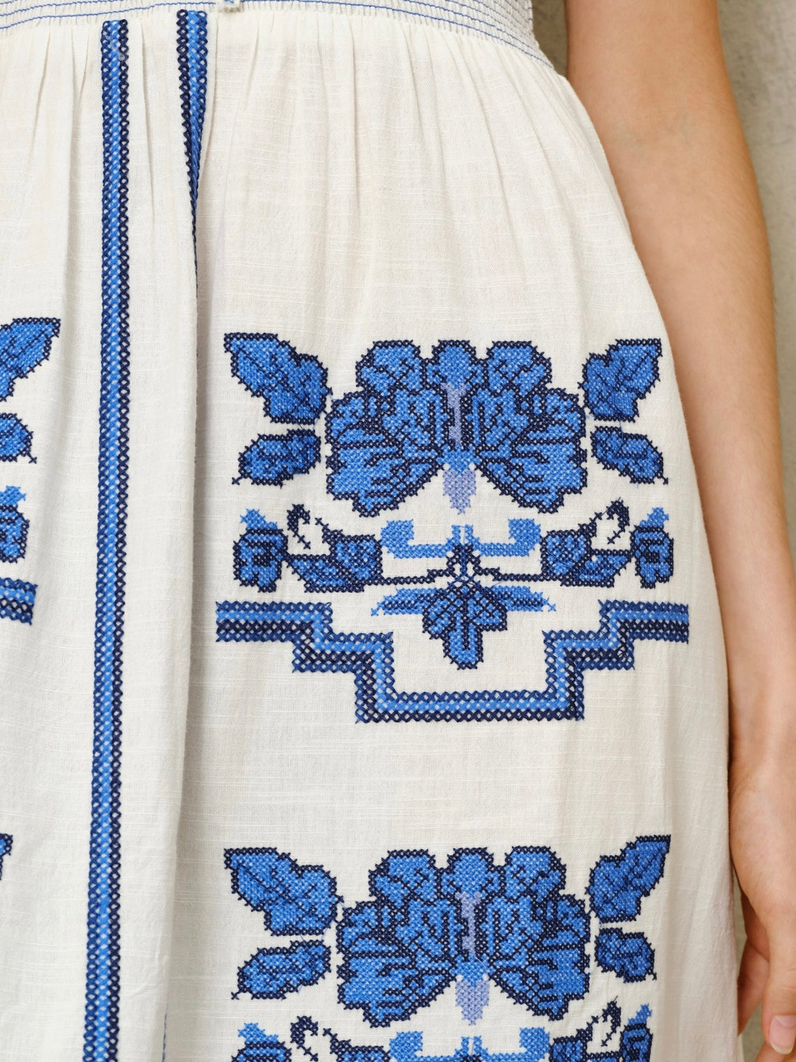 M.A.B.E Carmi Sundress Ecru/Blue