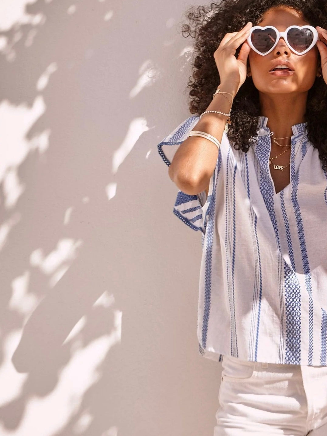 M.A.B.E Alma Top in Blue Stripe