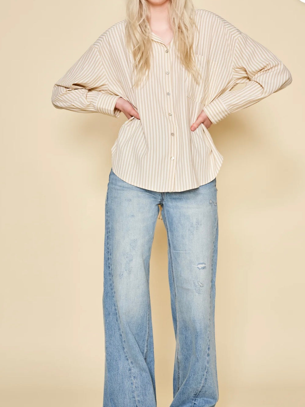 DRA Matera Top in Yellow Stripe