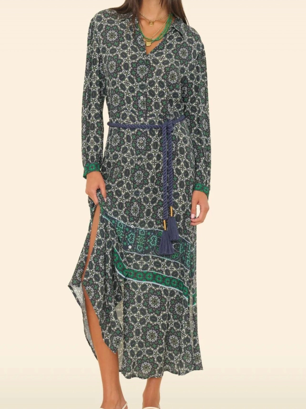 XIRENA Navy Tile Annabelle Dress