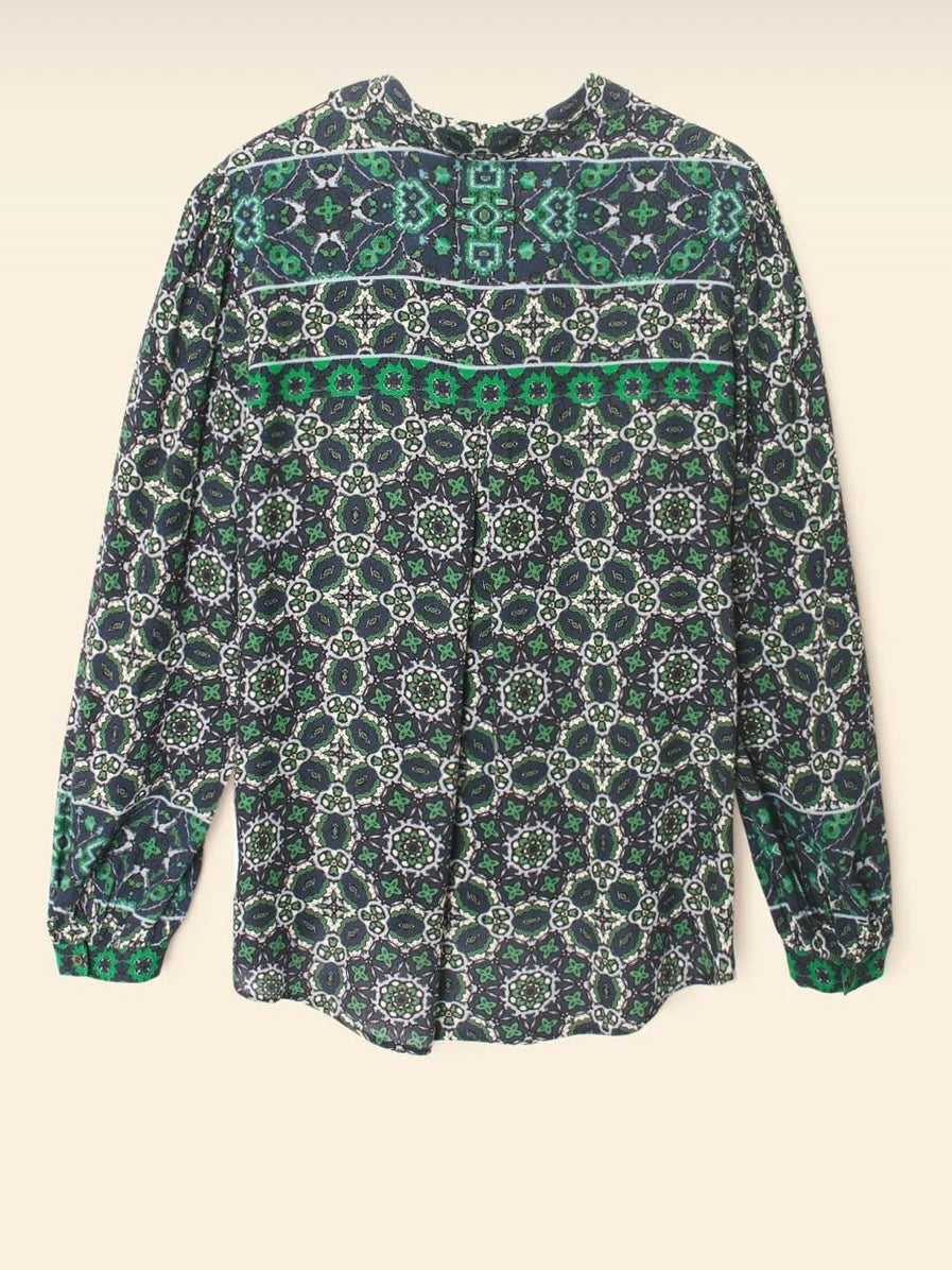 XIRENA Navy Tile Gaby Shirt