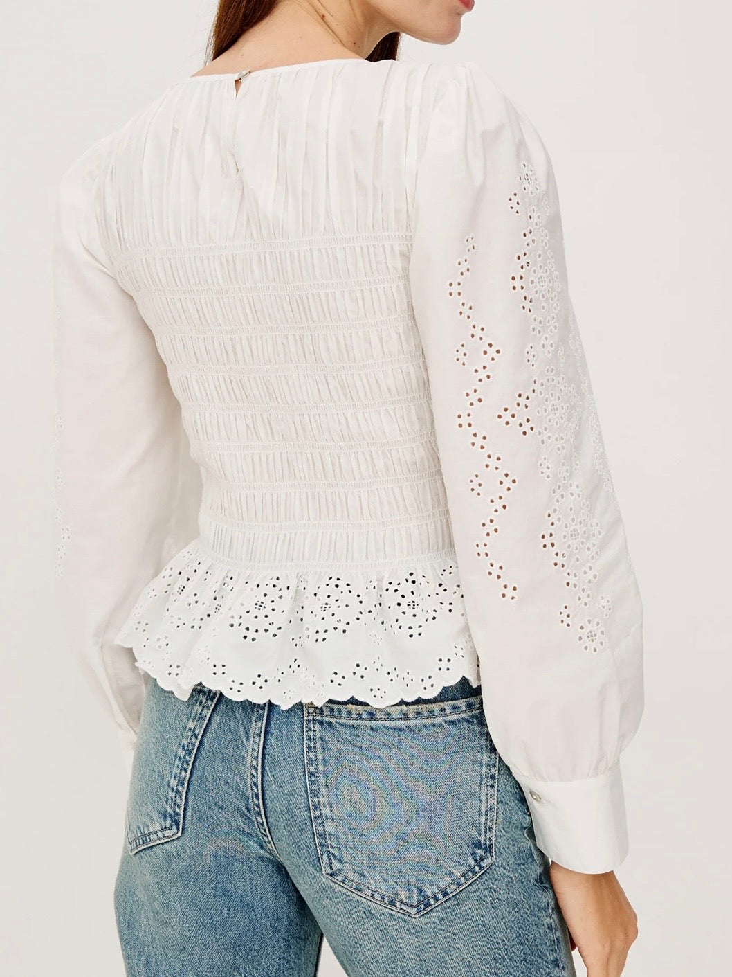 Rails Tabi Top White Embroidery