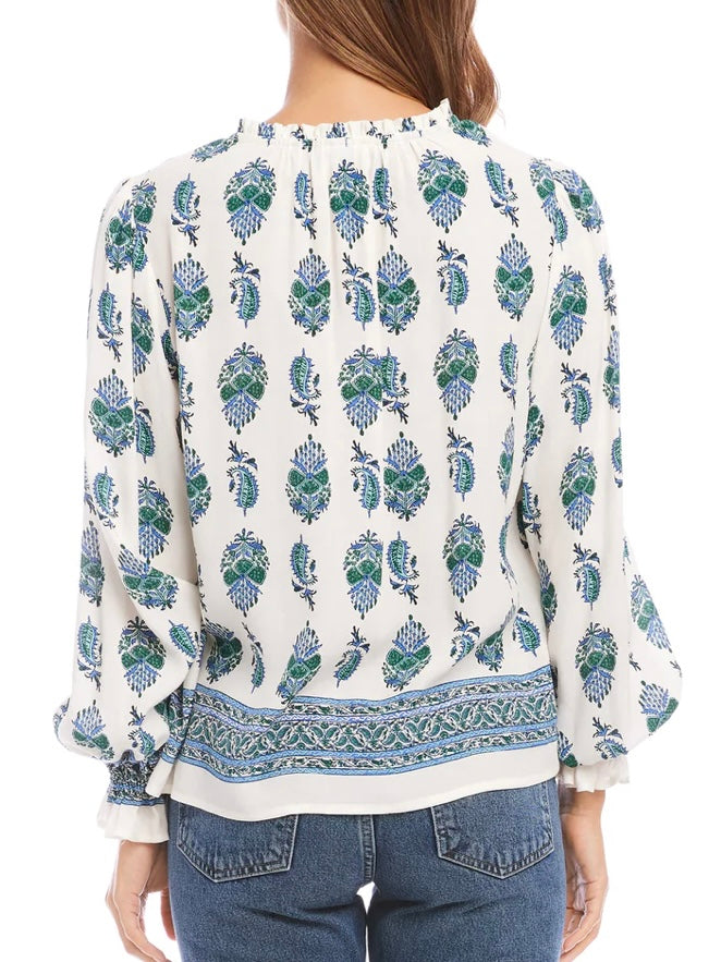 Fifteen Twenty Border Print Top in Paisley