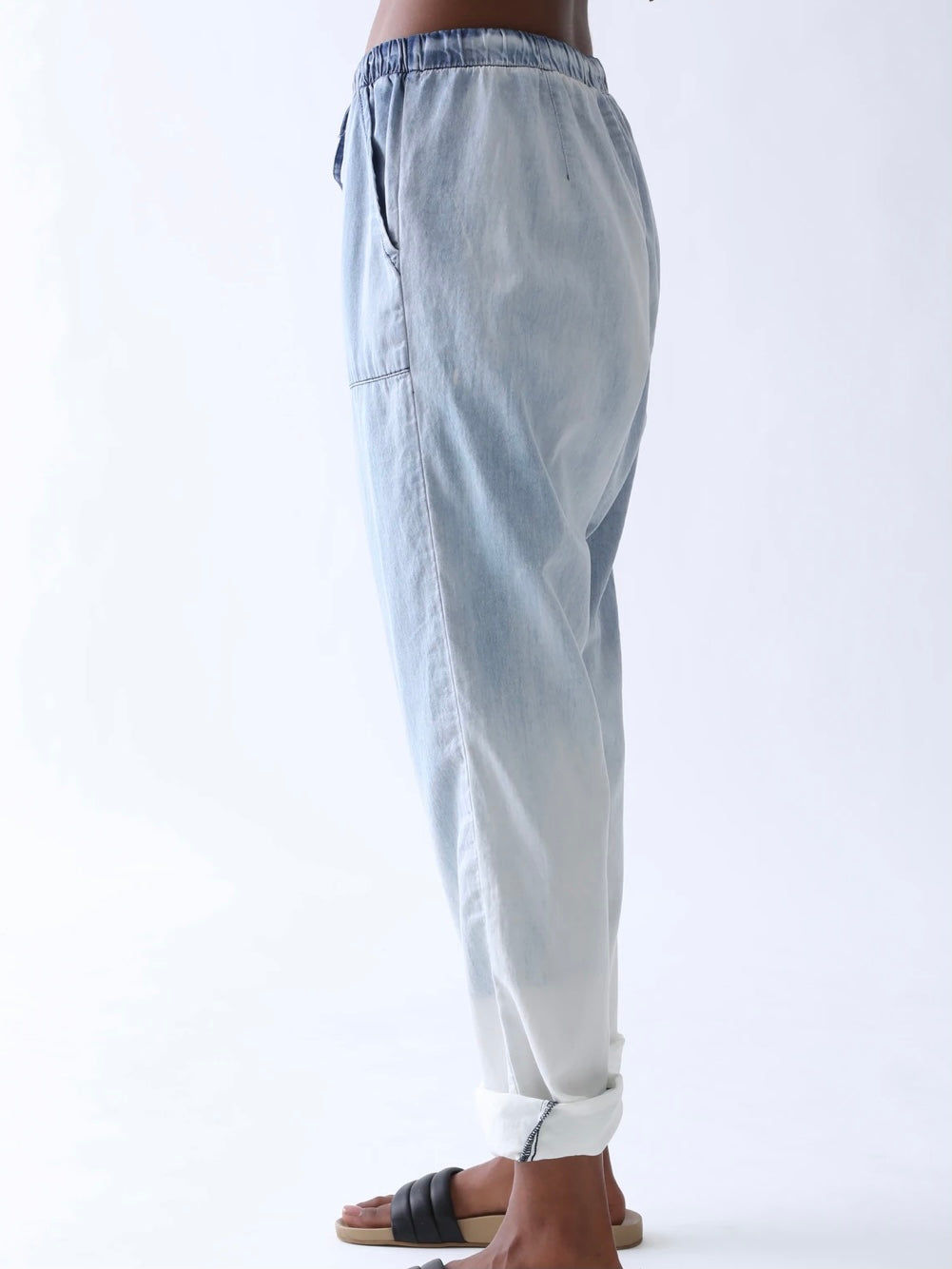 Electric & Rose Mulholland Pant in Sun Bleach Light Denim Blue