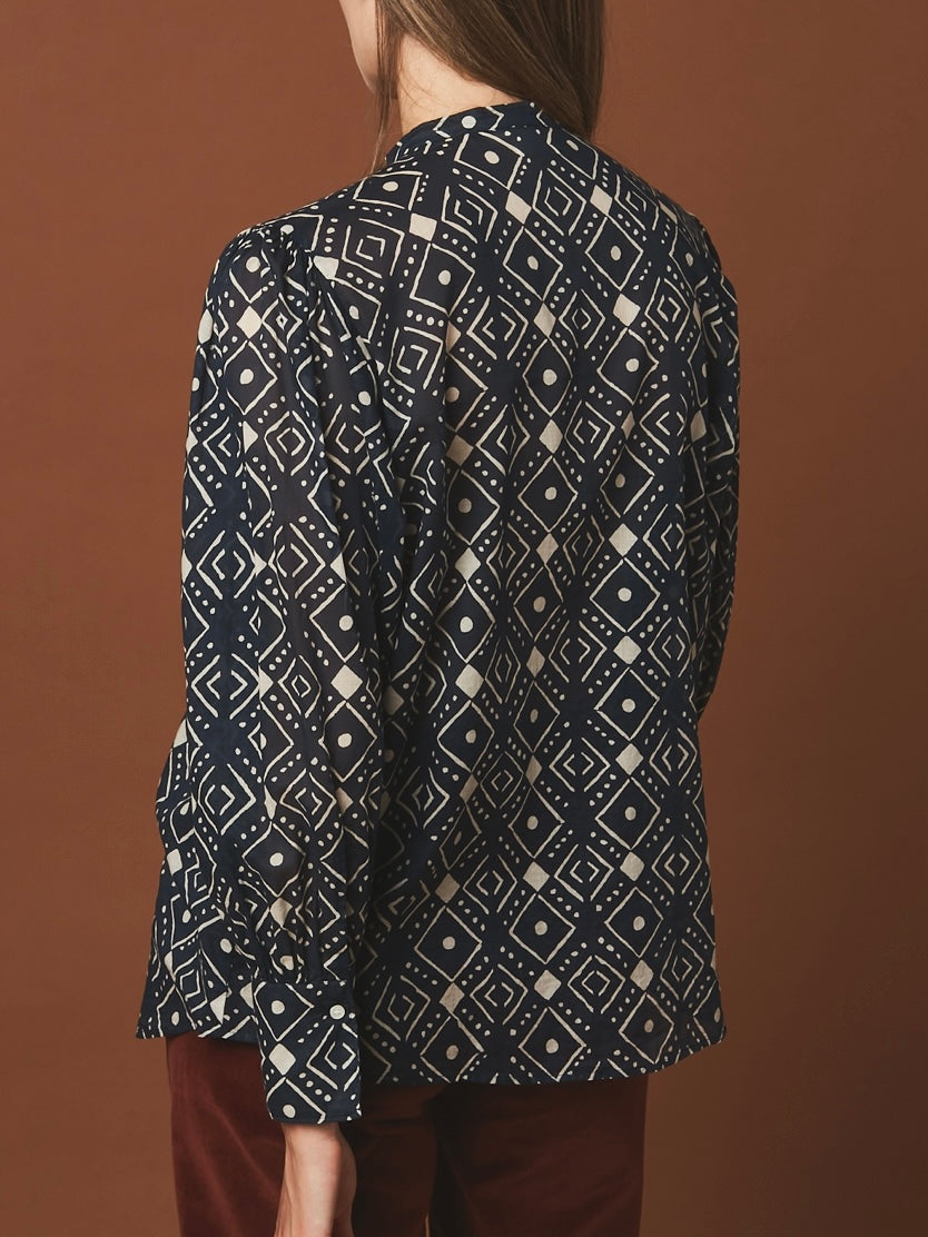 Hartford Blue Tribal Calypso Shirt