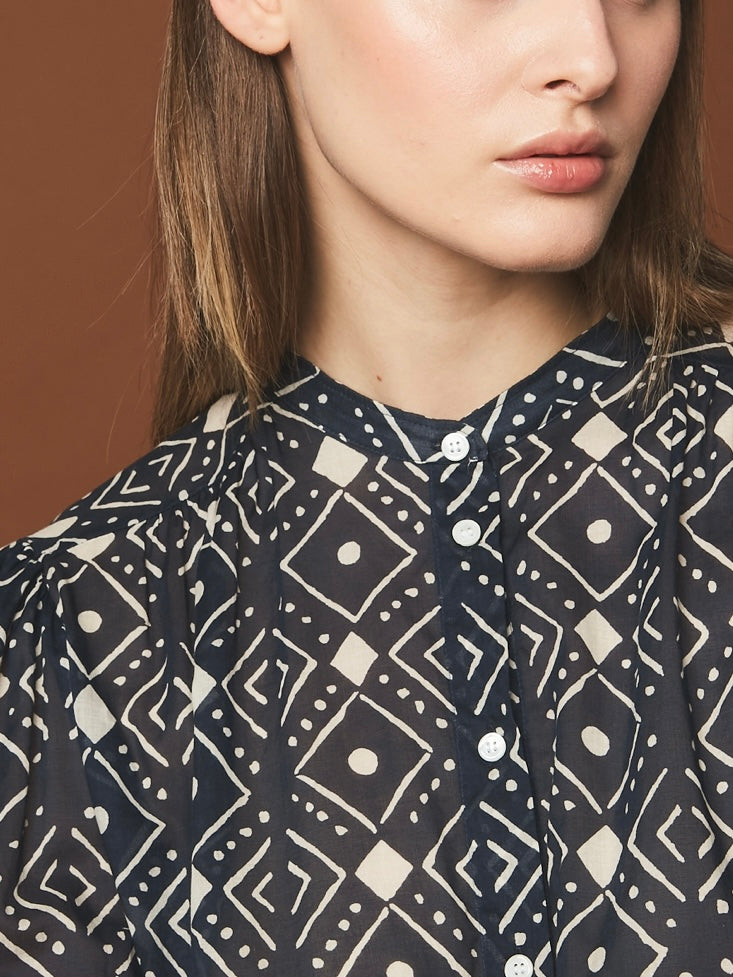 Hartford Blue Tribal Calypso Shirt