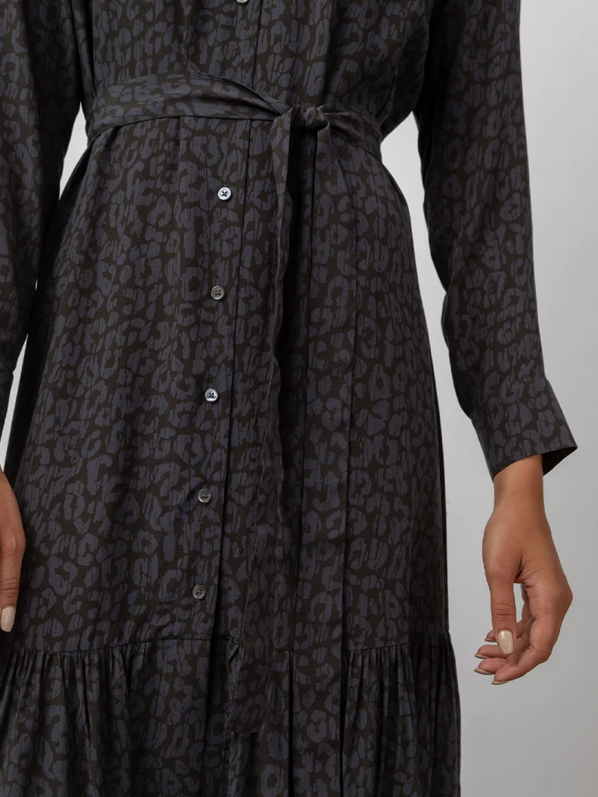 Rails Beatrice Dress in Charcoal Batik Cheetah