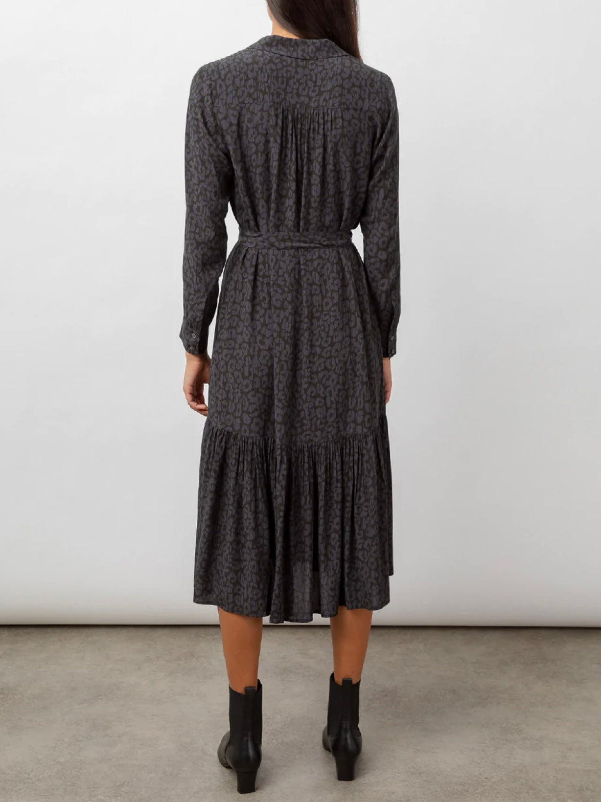 Rails Beatrice Dress in Charcoal Batik Cheetah