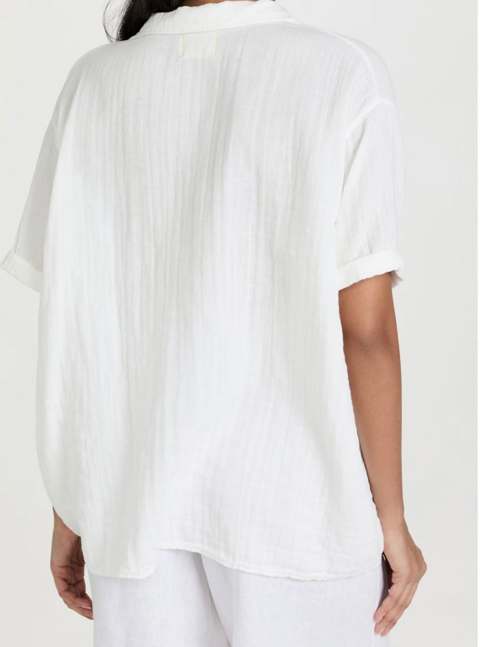9 Seed Thalia Cuff Sleeve Tunic in Double Gauze White