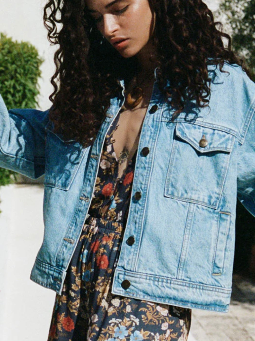 SPELL Eve Denim Jacket in Sun Washed Blue