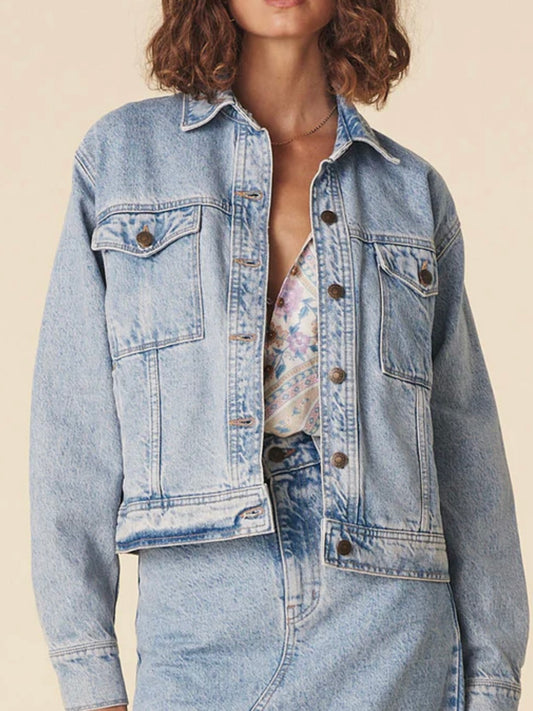 SPELL Eve Denim Jacket in Sun Washed Blue