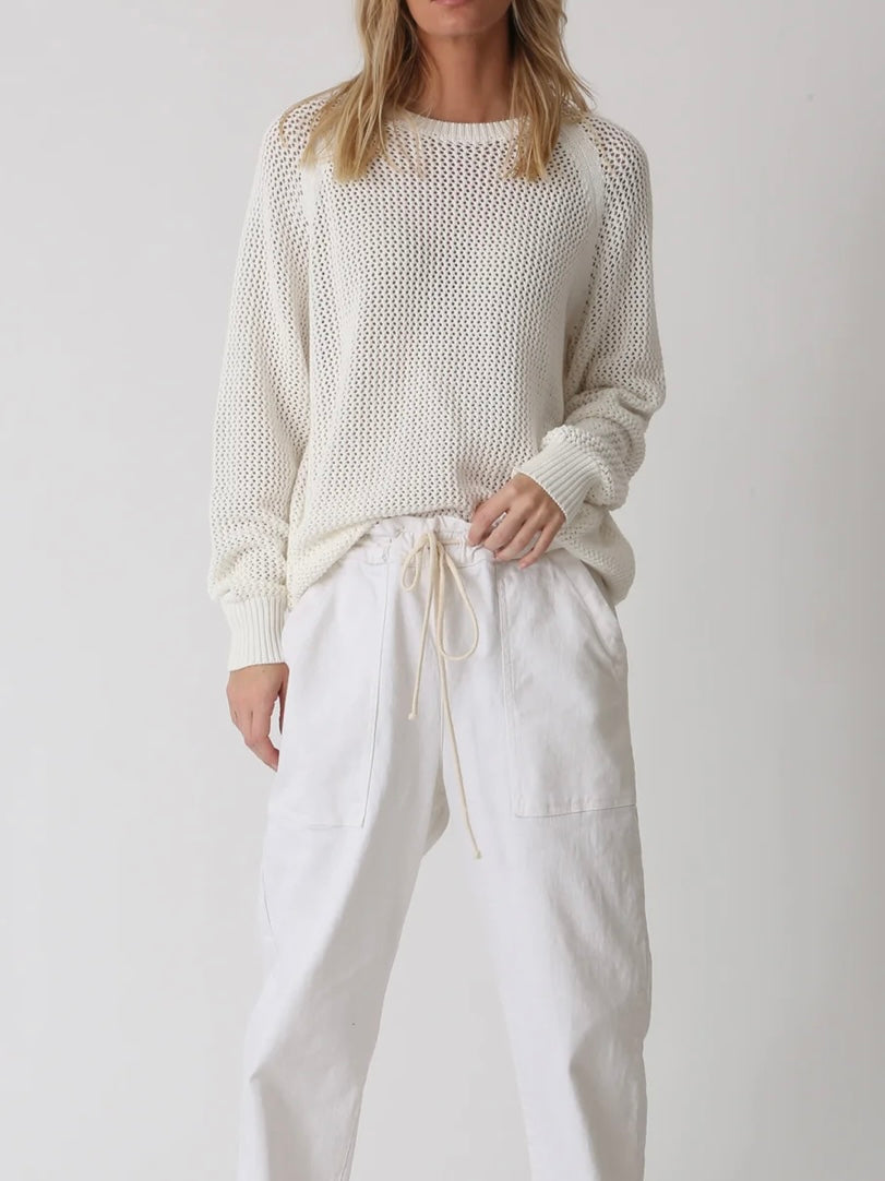 Electric & Rose Chloe Cotton Sweater in Whisper