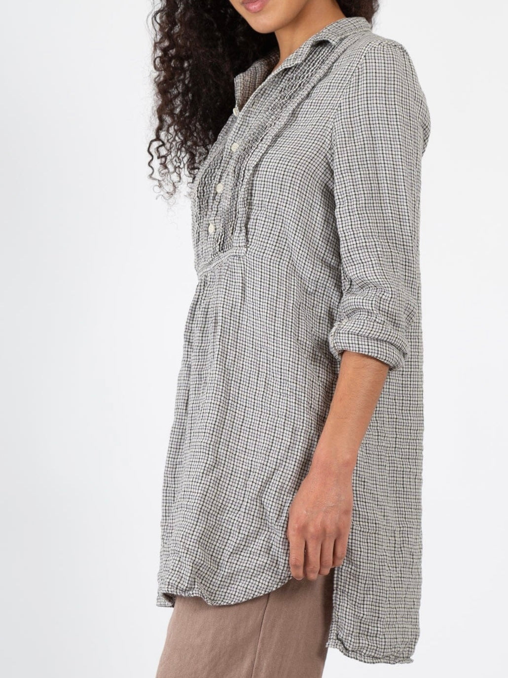 CP Shades Annette Tunic in Double Cotton Gauze Check
