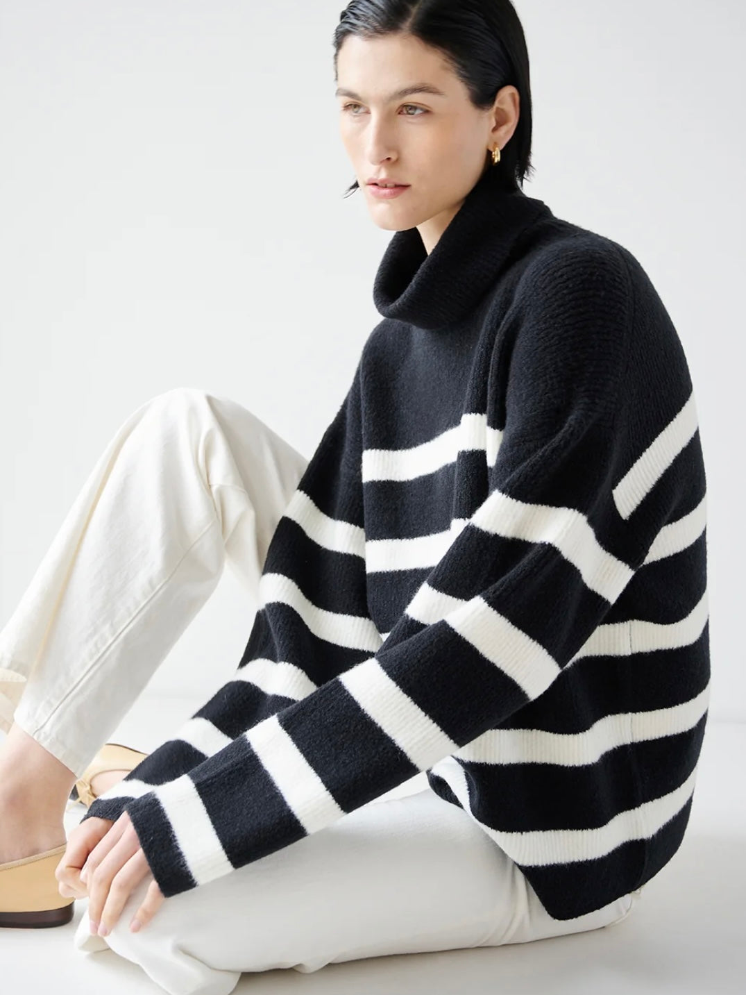 Velvet Encino Sweater in Black/Milk