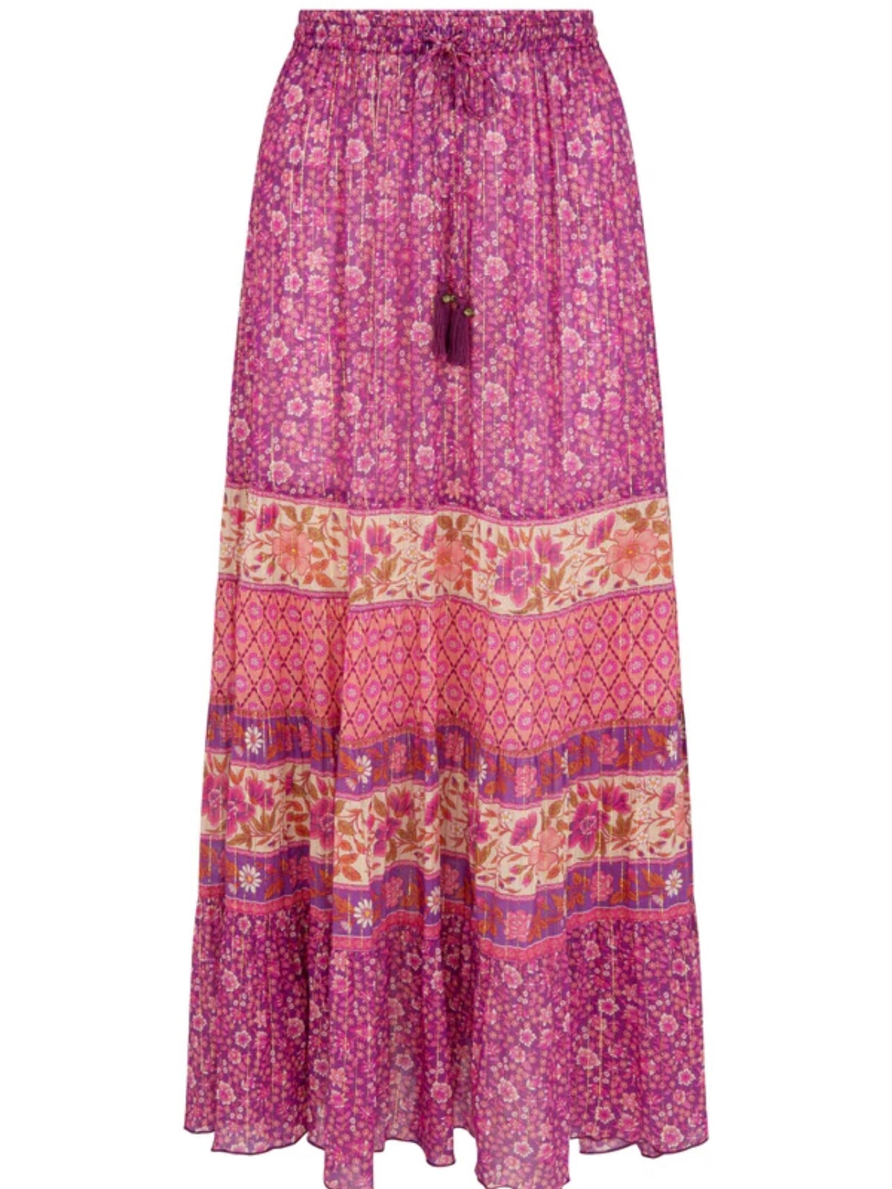 SPELL Sienna Maxi Skirt in Fuchsia