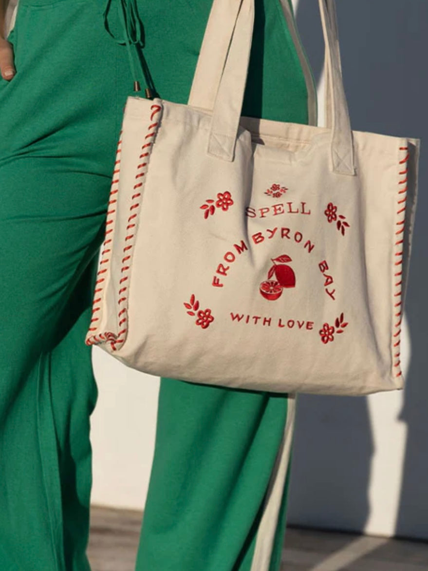 SPELL Holiday Tote Bag in Natural