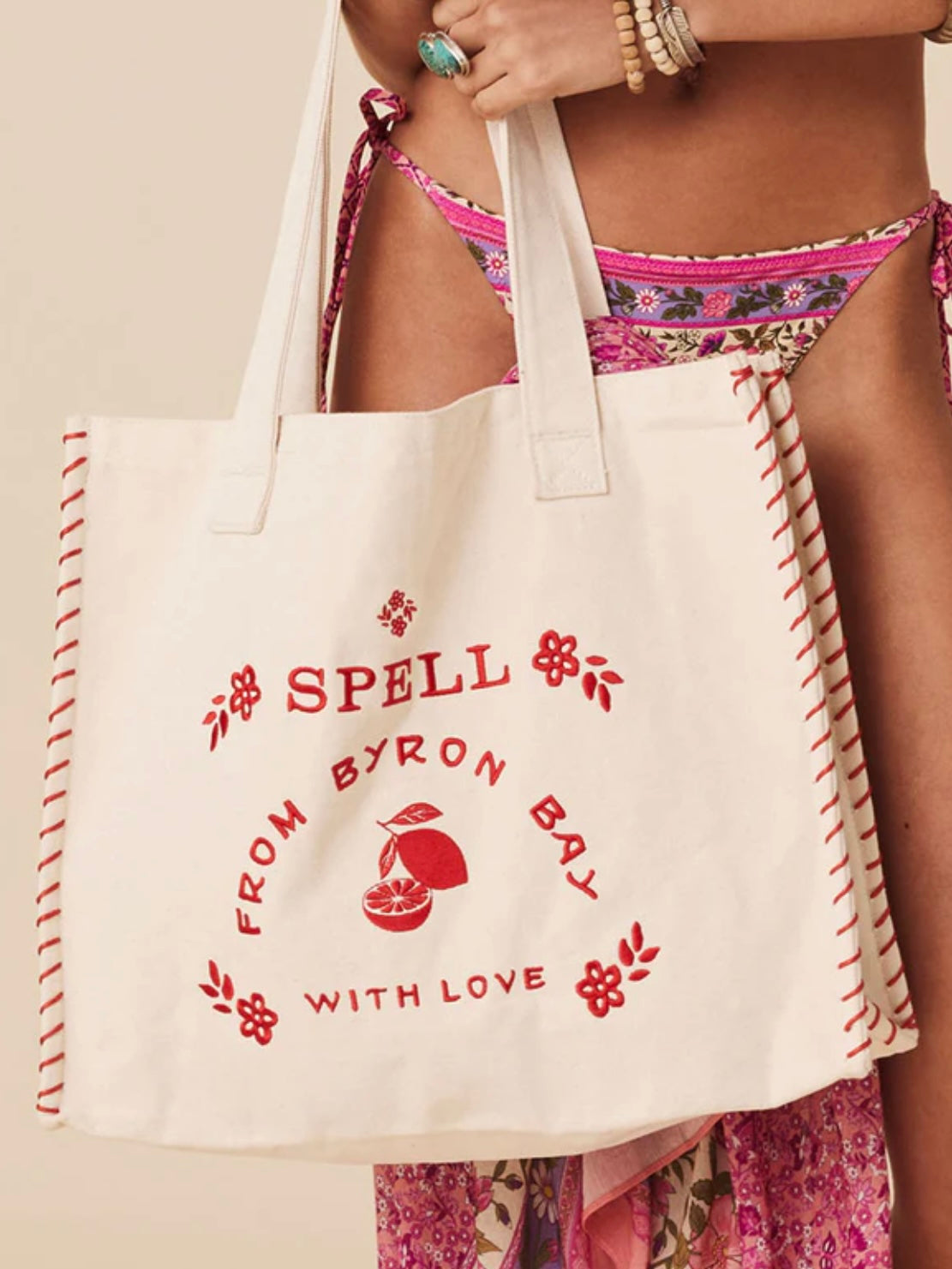 SPELL Holiday Tote Bag in Natural