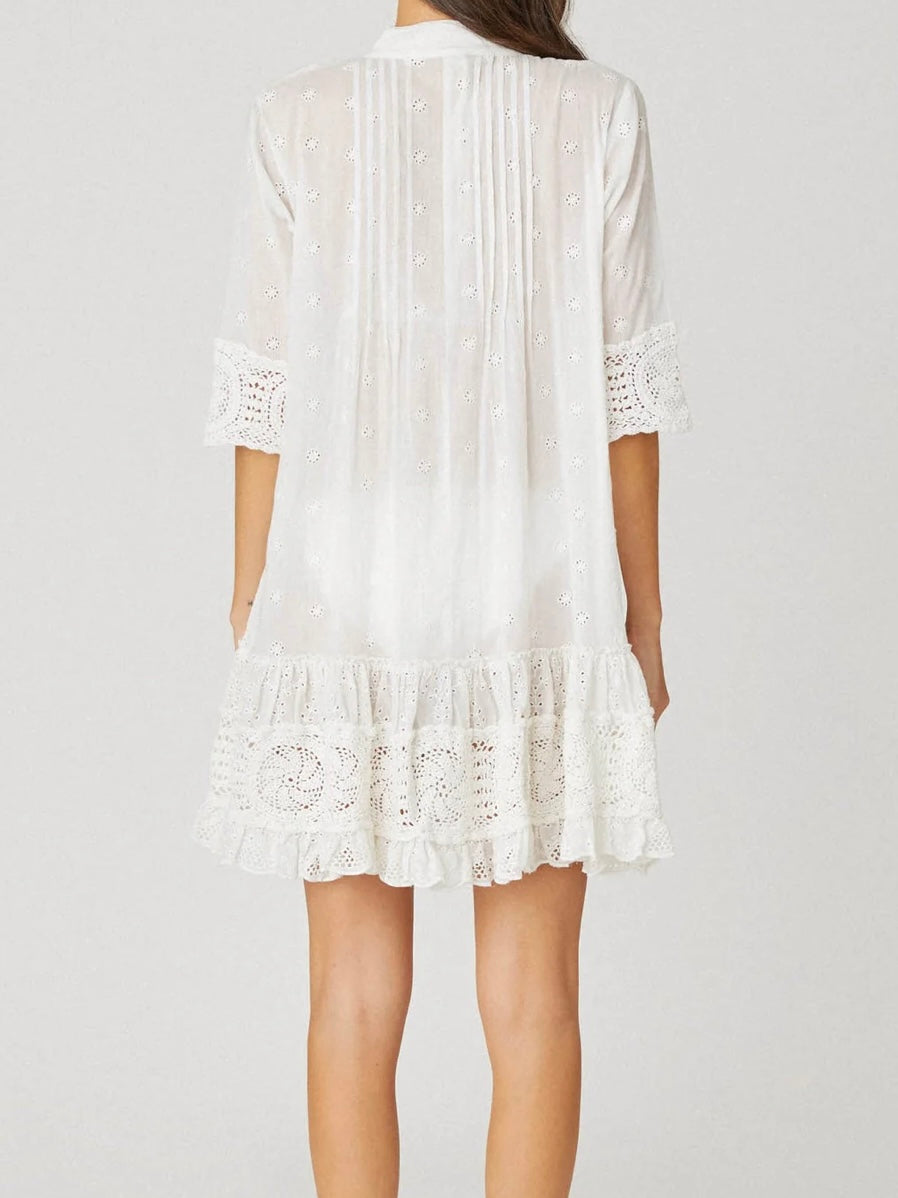 Shoshanna Milos Mini Dress in Optic White