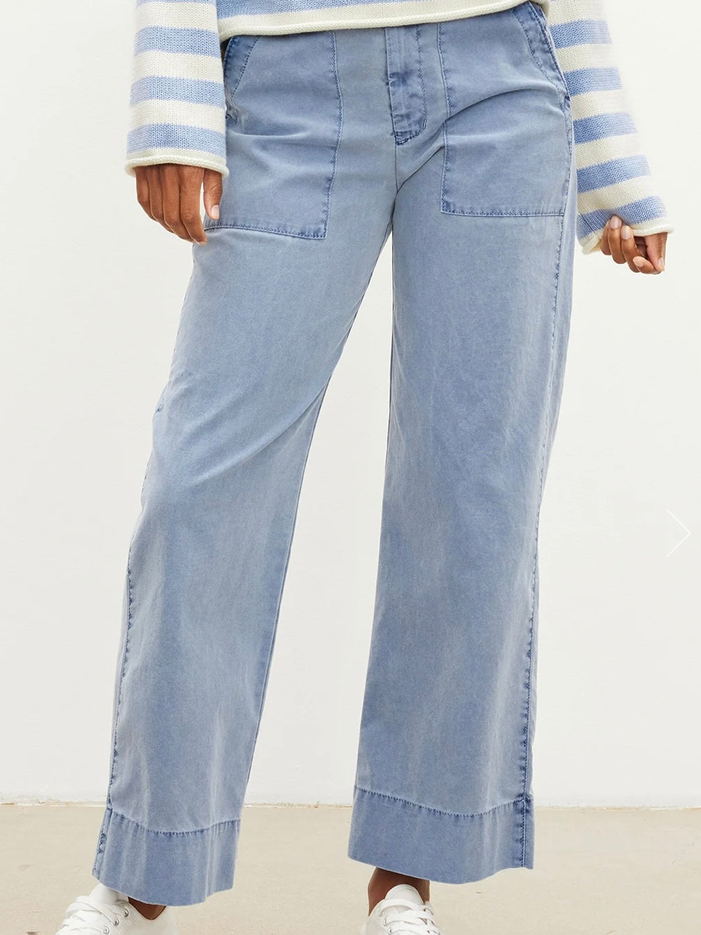 Velvet Mya Cotton Canvas Pant in Bluestone