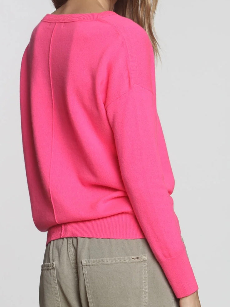 Label & Thread Cashmere BF Vee in Flo Pink