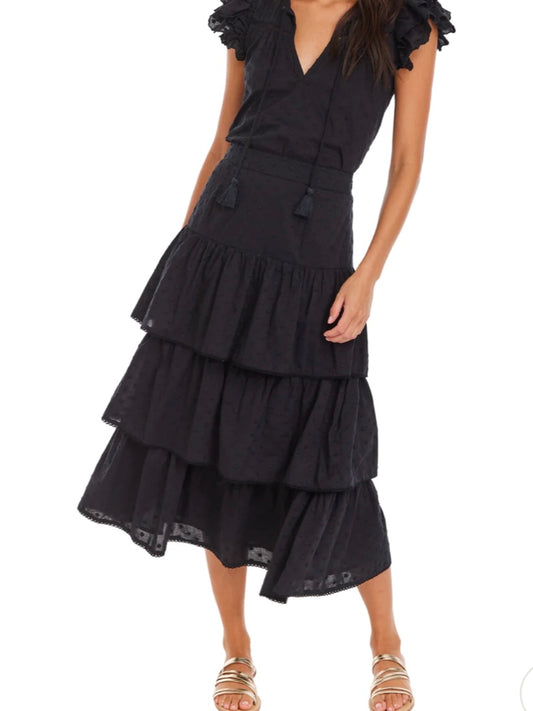 Allison Tula Midi Skirt in Black