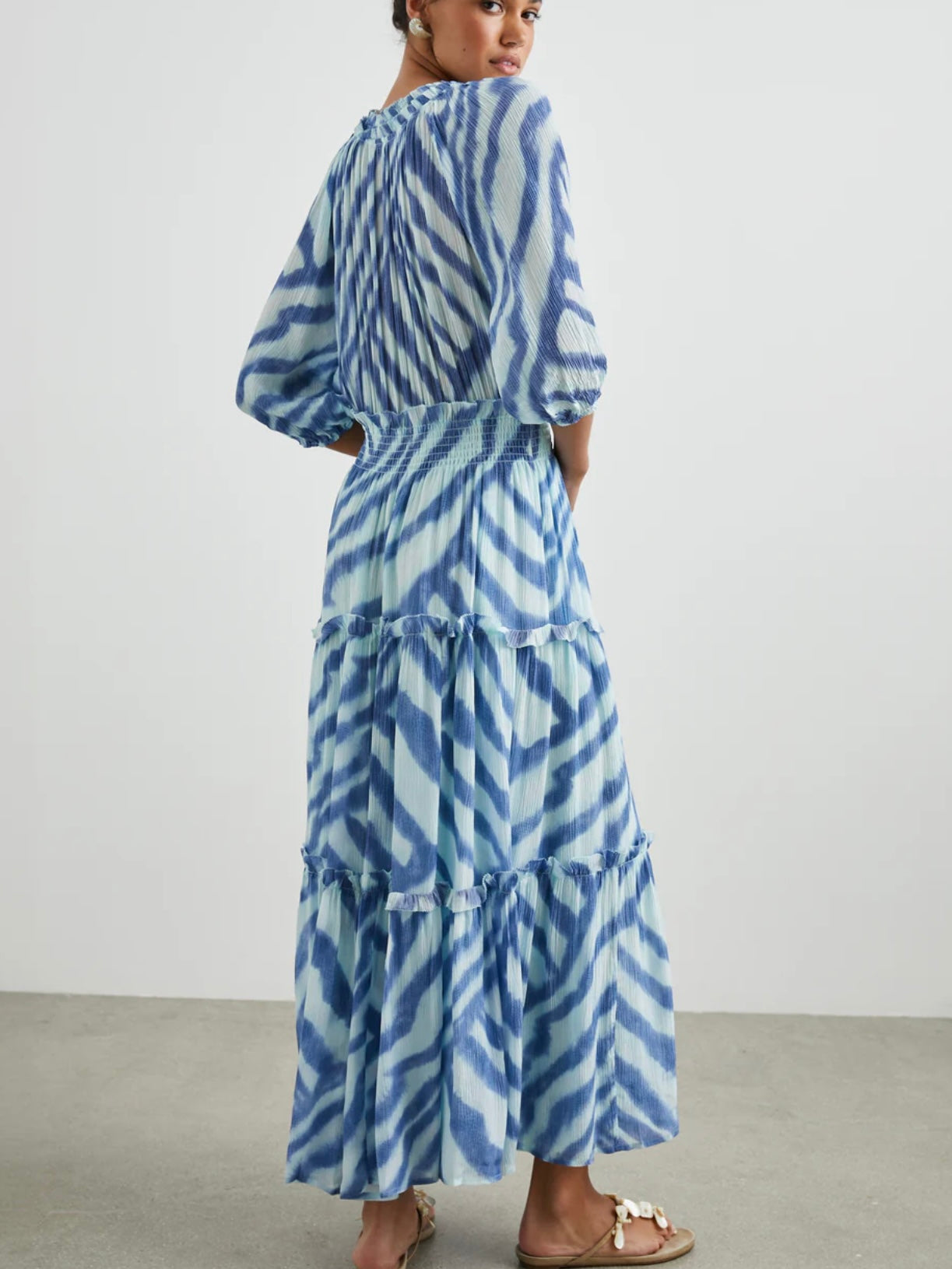 Rails Caterine Dress in Blue Watercolor Stripes