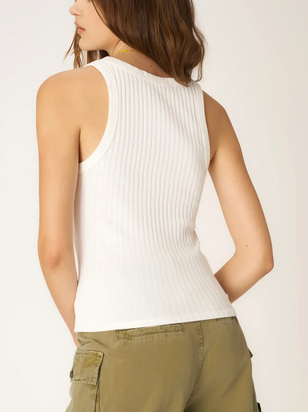 Project Social Cooper Sweater Rib Tank in White