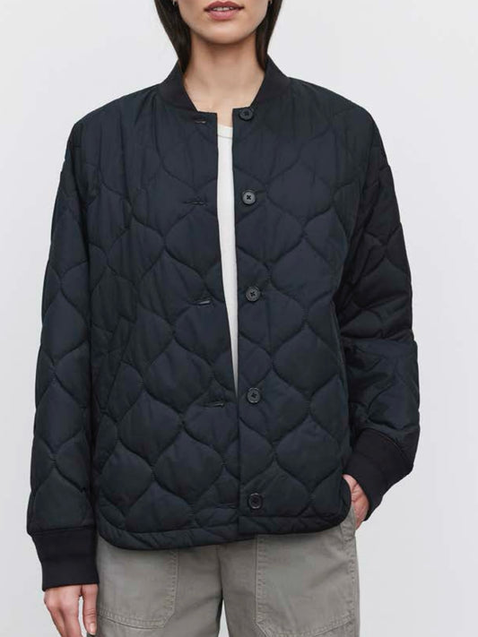 Velvet Carie Quilted Jacket in Black