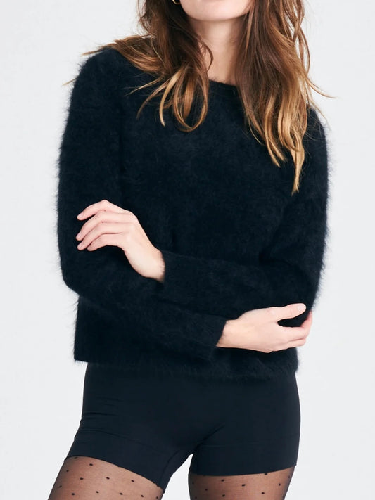 Jumper 1234 Brushed Cashmere Crew in Black