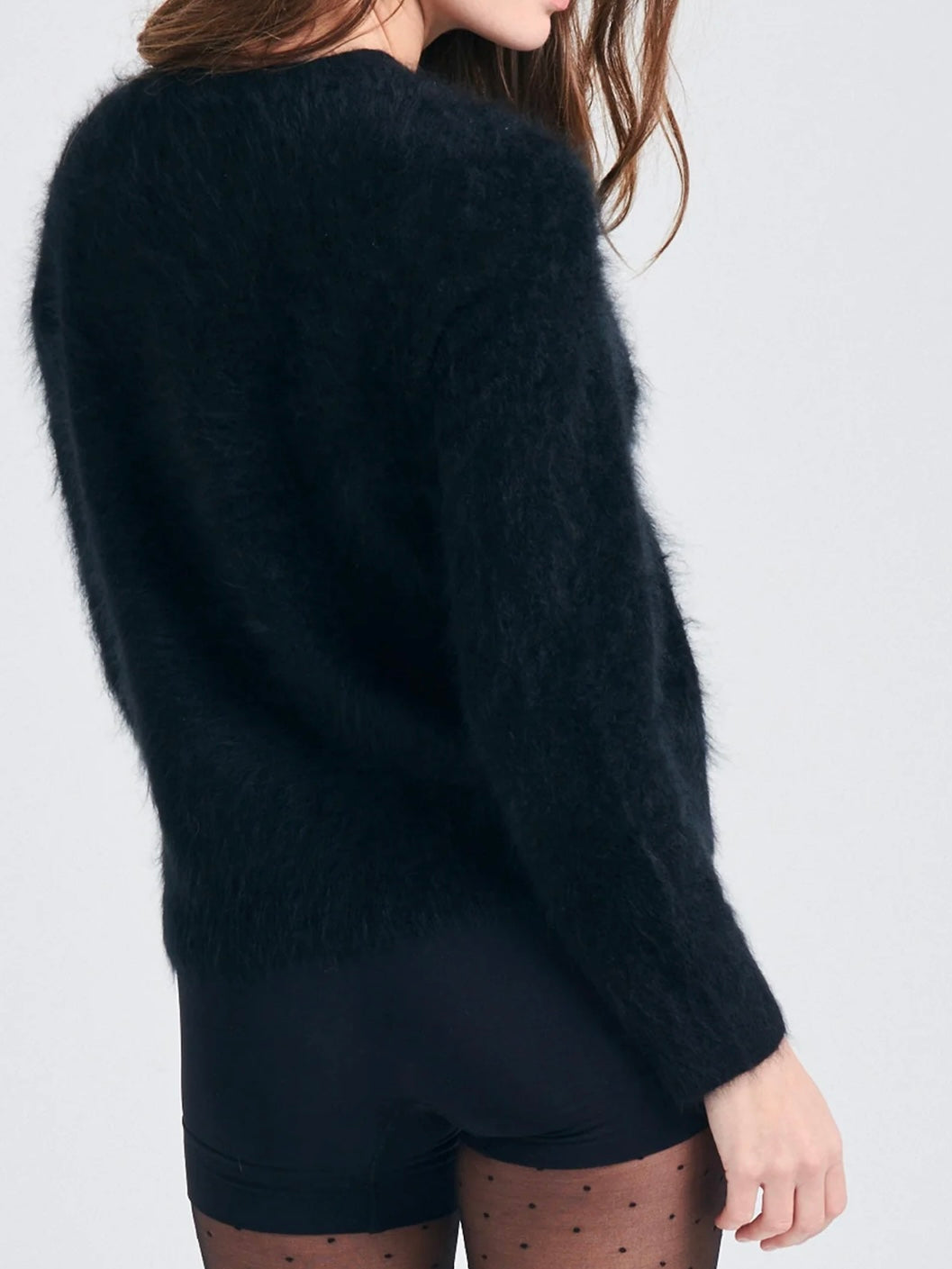 Jumper 1234 Brushed Cashmere Crew in Black