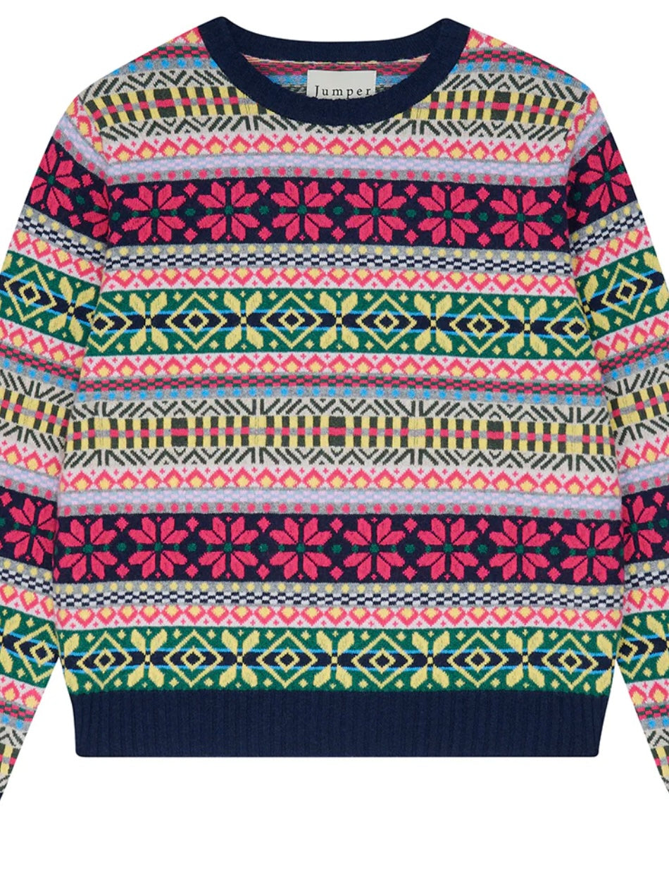 Jumper 1234 Cashmere Multi Colour Fair Isle Crew