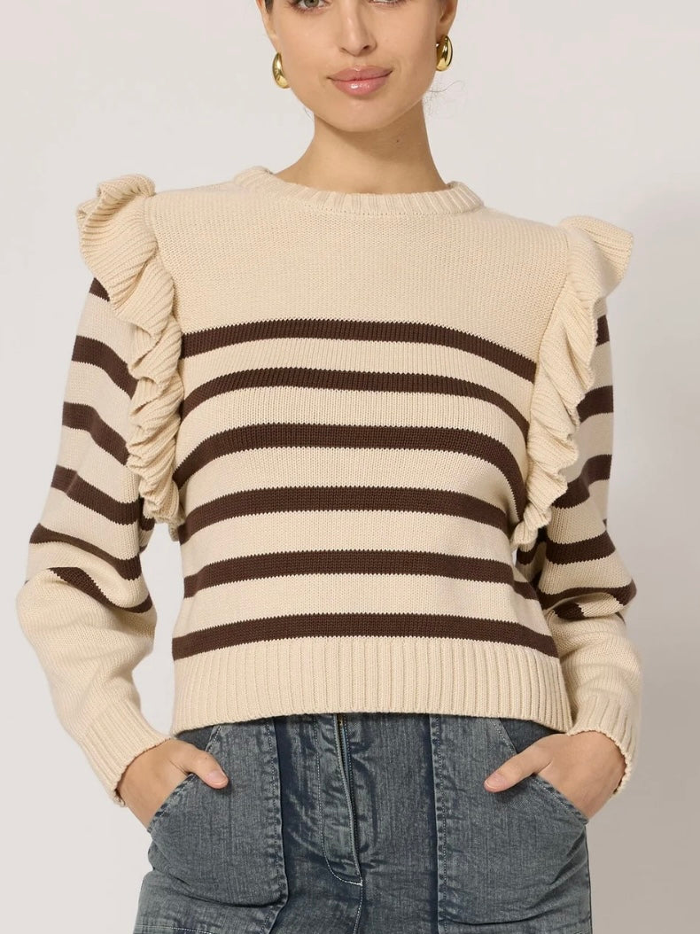 Cleobella Blair Sweater in Cream/Brown