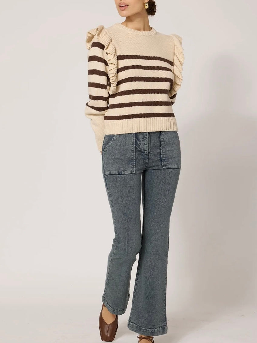 Cleobella Blair Sweater in Cream/Brown