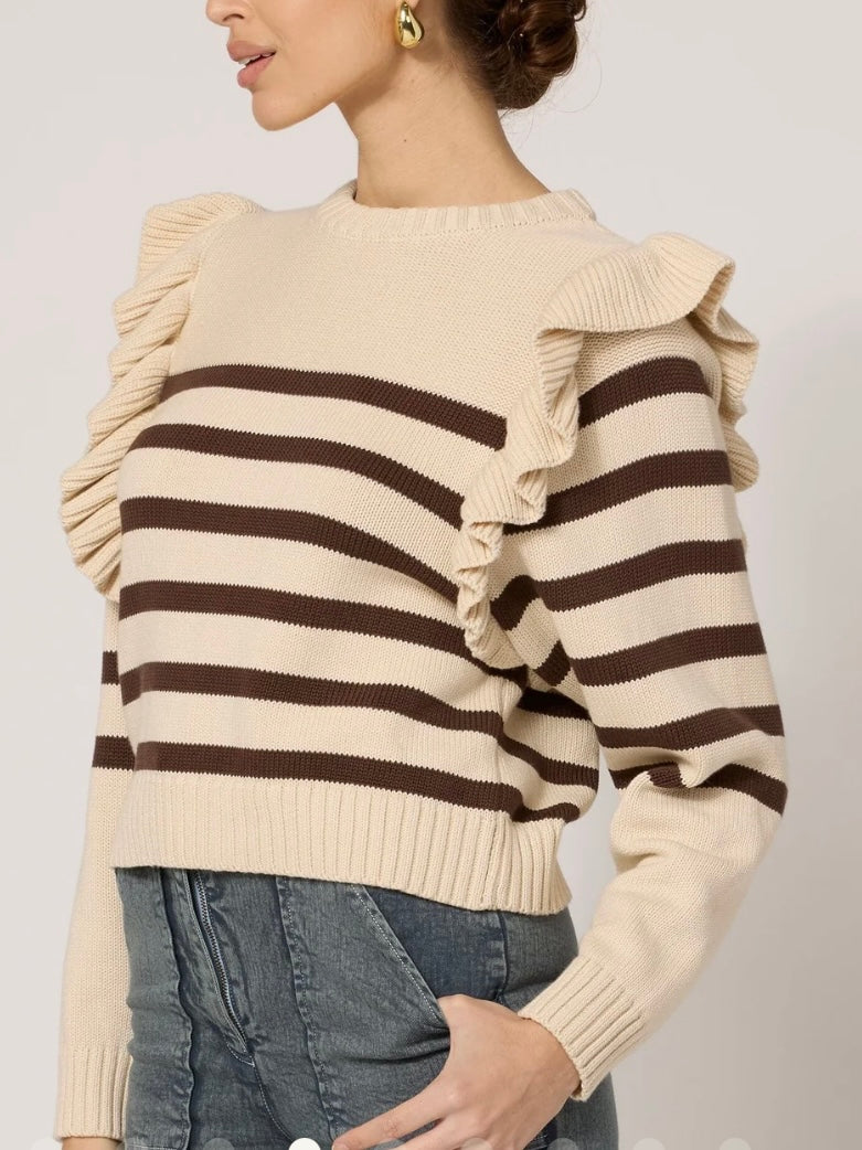 Cleobella Blair Sweater in Cream/Brown