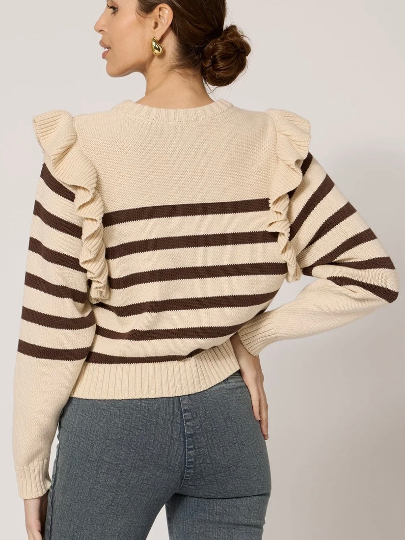 Cleobella Blair Sweater in Cream/Brown